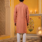 Floral Embroidered Kurta for Men ( 65KO 5628Peach )