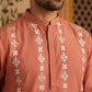 Floral Embroidered Kurta for Men ( 65KO 5628Peach )