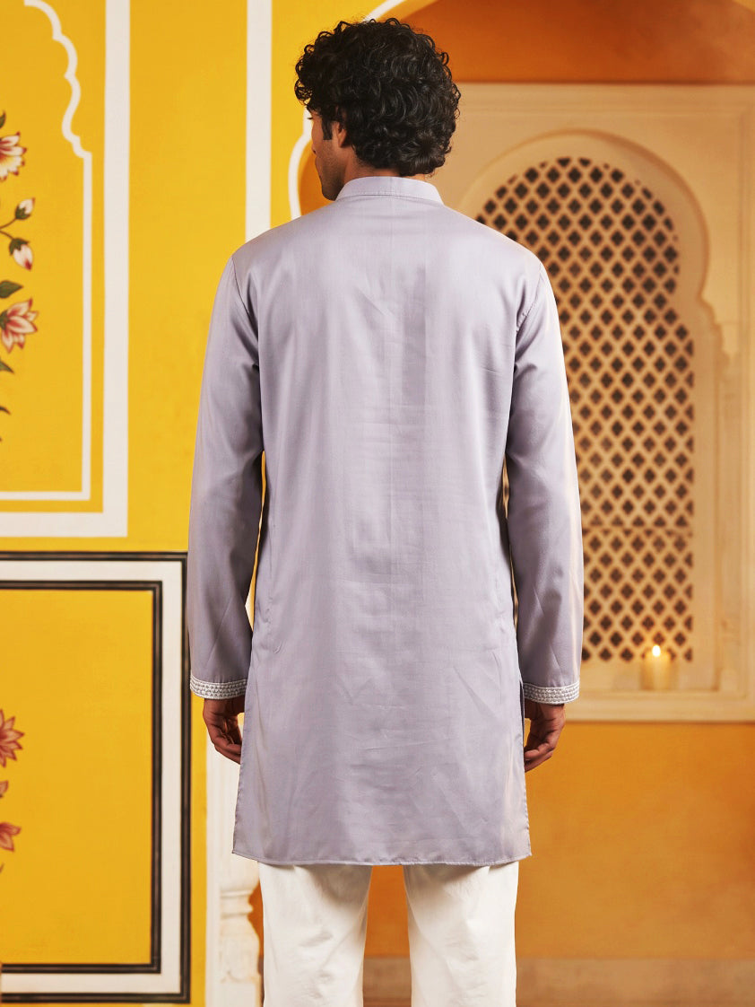 Floral Embroidered Kurta for Men ( 65KO 5629Purple )