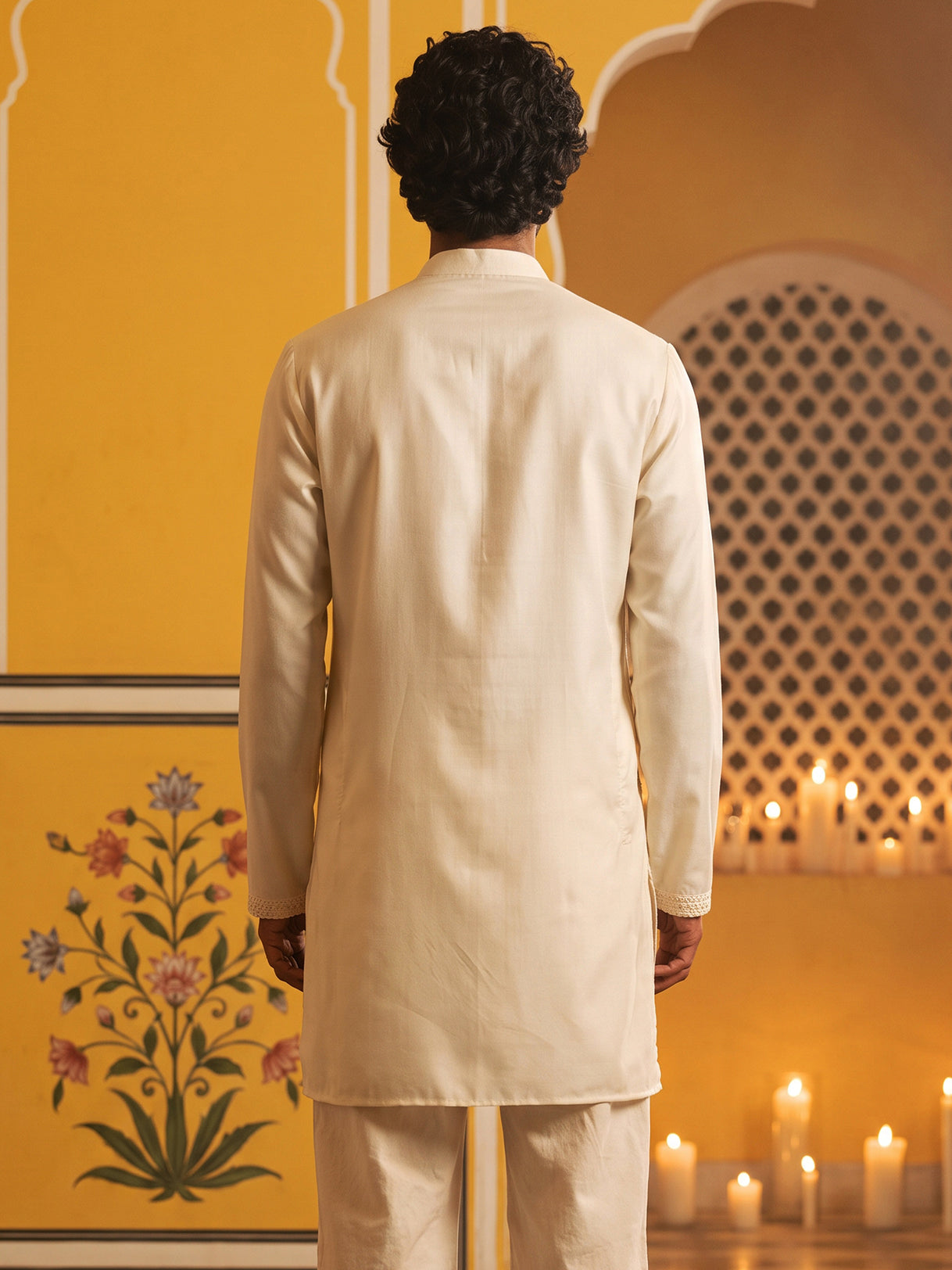 Floral Embroidered Kurta for Men ( 65KO 5629White )