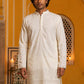 Floral Embroidered Kurta for Men ( 65KO 5629White )