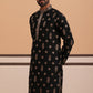 Silk Blend Embroidered Kurta (65KO D 5355 Black ) [FF] [E-5]