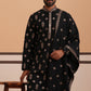 Silk Blend Embroidered Kurta (65KO D 5355 Black ) [FF] [E-5]