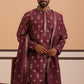Silk Blend Embroidered Kurta ( 65KO D 5355 D 5355Maroon ) [FF] [E-5]