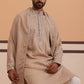 Silk Blend Kurta with Matching Embroidered Dupatta (65KO D 5375 Beige ) [FF] [A-1-4]