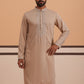 Silk Blend Kurta with Matching Embroidered Dupatta (65KO D 5375 Beige ) [FF] [A-1-4]