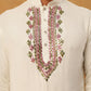 Traditional Silk Blend Kurta & Dupatta (65KO D 5433 White )