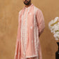 Silk Blend Embroidered Kurta & Dupatta (65KO D 5438 Peach ) [FF] [P-14]