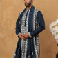 Silk Blend Embroidered Kurta & Dupatta (65KO D 5438 Peacock ) [FF] [P-14]