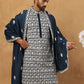 Silk Blend Embroidered Kurta & Dupatta (65KO D 5438 Peacock ) [FF] [P-14]