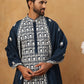 Silk Blend Embroidered Kurta & Dupatta (65KO D 5438 Peacock ) [FF] [P-14]