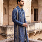 Men’s Embroidered Kurta with Dupatta ( 65KO D 5540Navy )