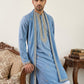 Men’s Traditional Thread Embroidered Kurta & Dupatta ( 65KO D 5549Blue )