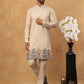Silk Blend Embroidered Kurta Pyjama Waistcoat Set (65KPWCS 5437 Beige ) [FF] [ A3 & A2 ]