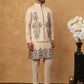 Silk Blend Embroidered Kurta Pyjama Waistcoat Set (65KPWCS 5437 Beige ) [FF] [ A3 & A2 ]