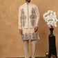 Silk Blend Embroidered Kurta Pyjama Waistcoat Set (65KPWCS 5437 Beige ) [FF] [ A3 & A2 ]