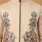 Silk Blend Embroidered Kurta Pyjama Waistcoat Set (65KPWCS 5437 Beige ) [FF] [ A3 & A2 ]
