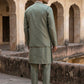Men’s Kurta Pyjama with Embroidered Waistcoat ( 65KPWCS 5476Green )