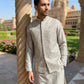 Men’s Kurta Pyjama with Embroidered Waistcoat ( 65KPWCS 5476Grey )