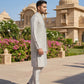 Men’s Kurta Pyjama with Embroidered Waistcoat ( 65KPWCS 5476Grey )
