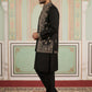 Silk Blend Embroidered Waistcoat Kurta Set ( 65KPWCS 5478Black )