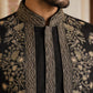 Silk Blend Embroidered Waistcoat Kurta Set ( 65KPWCS 5478Black )