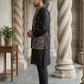 Silk Blend Embroidered Kurta with Pyjama & Waistcoat ( 65KPWCS 5479Black )