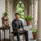 Silk Blend Embroidered Kurta with Pyjama & Waistcoat ( 65KPWCS 5479Black )