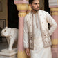 Silk Blend Embroidered Kurta with Pyjama & Waistcoat ( 65KPWCS 5479White )