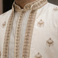 Silk Blend Embroidered Kurta with Pyjama & Waistcoat ( 65KPWCS 5479White )