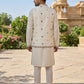 Silk Blend Kurta with Pyjama & Waistcoat ( 65KPWCS 5480White )