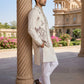 Silk Blend Kurta with Pyjama & Waistcoat ( 65KPWCS 5480White )