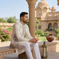 Silk Blend Kurta with Pyjama & Waistcoat ( 65KPWCS 5480White )
