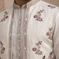Silk Blend Kurta with Pyjama & Waistcoat ( 65KPWCS 5480White )