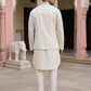 Cotton Blend Kurta Set with Designer Waistcoat ( 65KPWCS 5481White )