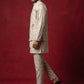 Men Floral Embroidered Cotton Kurta Pyjama & Waistcoat Set ( 65KPWCS MC 5491Beige ) [FF] [H-12]