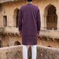 Silk Blend Floral Embroidered Kurta Set with Waistcoat ( 65KPWCS 5535Purple )