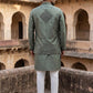 Silk Blend Embroidered Kurta Pyjama & Waistcoat Set