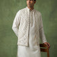 Silk Blend Embroidered Kurta Pyjama & Waistcoat Set