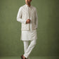 Silk Blend Embroidered Kurta Pyjama & Waistcoat Set