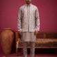 Men's Silk Blend Embroidered Nehru Jacket with Kurta & Pyjama Set ( 65KPWCS 5561Bronze ) [FF] [H-12]