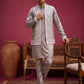 Men's Silk Blend Embroidered Nehru Jacket with Kurta & Pyjama Set ( 65KPWCS 5561Bronze ) [FF] [H-12]