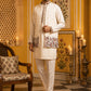 Japanese Fabric Embroidered Kurta with Waistcoat Set ( 65KPWCS MC 5619White )