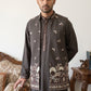 Japanese Fabric Embroidered Kurta & Waistcoat Set ( 65KPWCS MC 5620Brown )