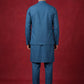 Japanese Fabric Embroidered Kurta & Waistcoat Set ( 65KPWCS MC 5620Peacock )