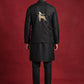 Silk Blend Embroidered Kurta Waistcoat Set ( 65KPWCS MC 5621Black )