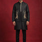 Silk Blend Embroidered Kurta Waistcoat Set ( 65KPWCS MC 5621Black )