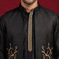 Silk Blend Embroidered Kurta Waistcoat Set ( 65KPWCS MC 5621Black )