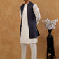 Jacquard Woven Silk Blend Waistcoat with Kurta Set ( 65KPWCS 592W W 4175 Brown )