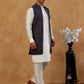 Jacquard Woven Silk Blend Waistcoat with Kurta Set ( 65KPWCS 592W W 4175 Brown )